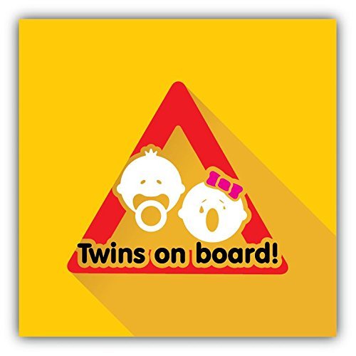 Zirni Baby On Board Twins Sign Sticker Decal Design