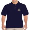 ALLNTRENDS Men's Polo T Shirt Mason Symbol Embroidered Freemasonry Shirt (XL, Navy Blue) view 2