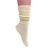 AWS/American Made Cotton Lightweight Slouch Socks for Women Extra Thin Socks Size 9 to 11 (Ecru - 3 Pairs) view 2
