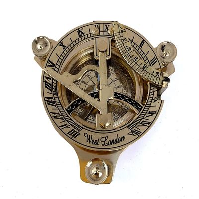 Brass Sundial Compass Maritime Pocket Sun Watch Compass Hiking/Travel/Camping Gifts