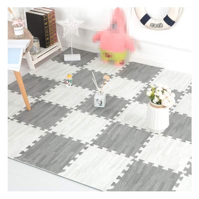 ALGFree Imitation Wood Grain Interlocking Floors Tiles Living Room Kitchen Plastic Floor Mat Bedroom Anti-Fall Carpet Foam Puzzle Mat, Freely Combinable (Color : E, Size : 60x60x1.9cm-9pcs)
