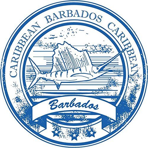 Zirni Barbados Caribbean Travel Stamp Sticker Decal Design