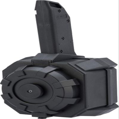 Evike Airsoft - Angel Custom 2000 Round Blok Firestorm AEG Airsoft Drum Flashmag (Color: Black/Vector)