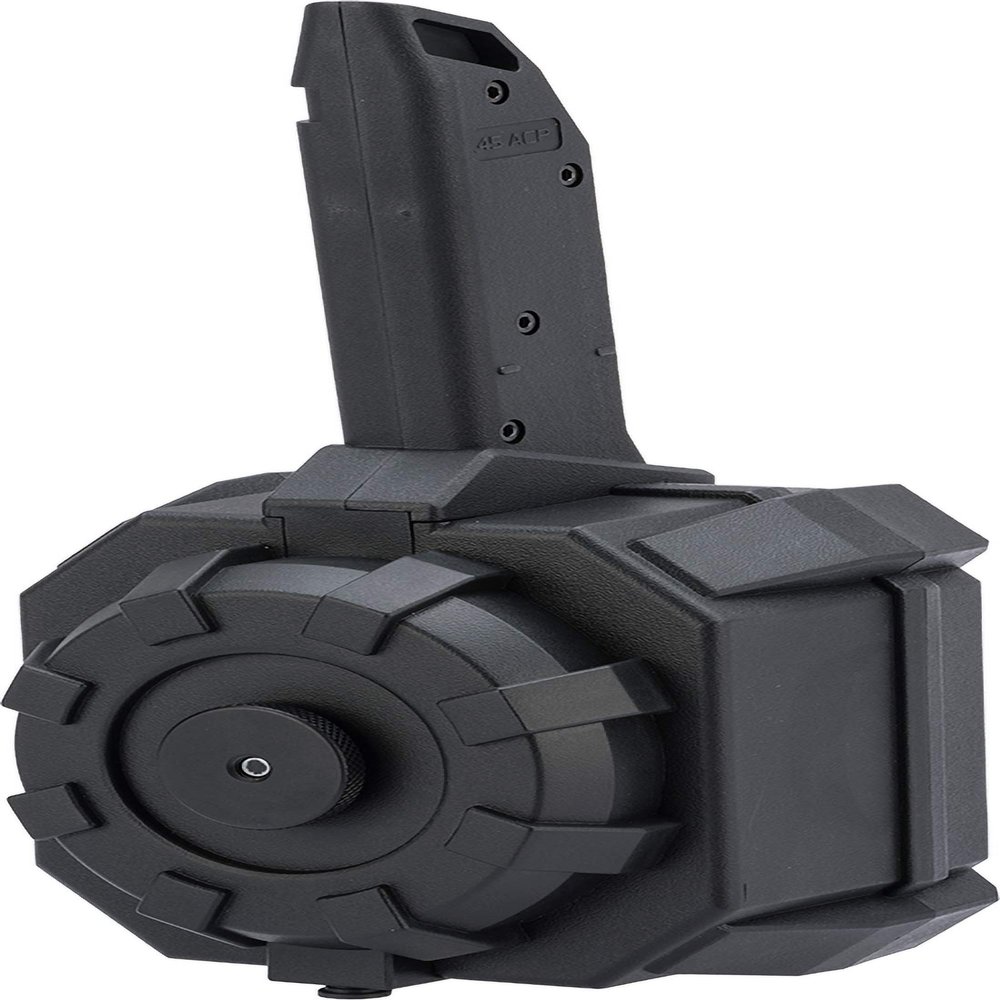 Evike Airsoft - Angel Custom 2000 Round Blok Firestorm AEG Airsoft Drum Flashmag (Color: Black/Vector)