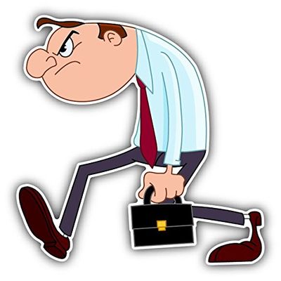 Zirni Businessman Disappointed Cartoon Sticker Decal Design