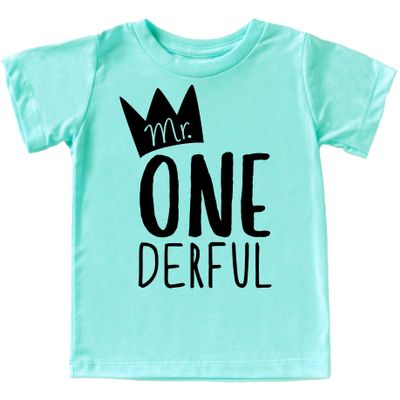 Mr One-Derful 1st Birthday Shirt for Baby Boys - Chill Short Sleeve
