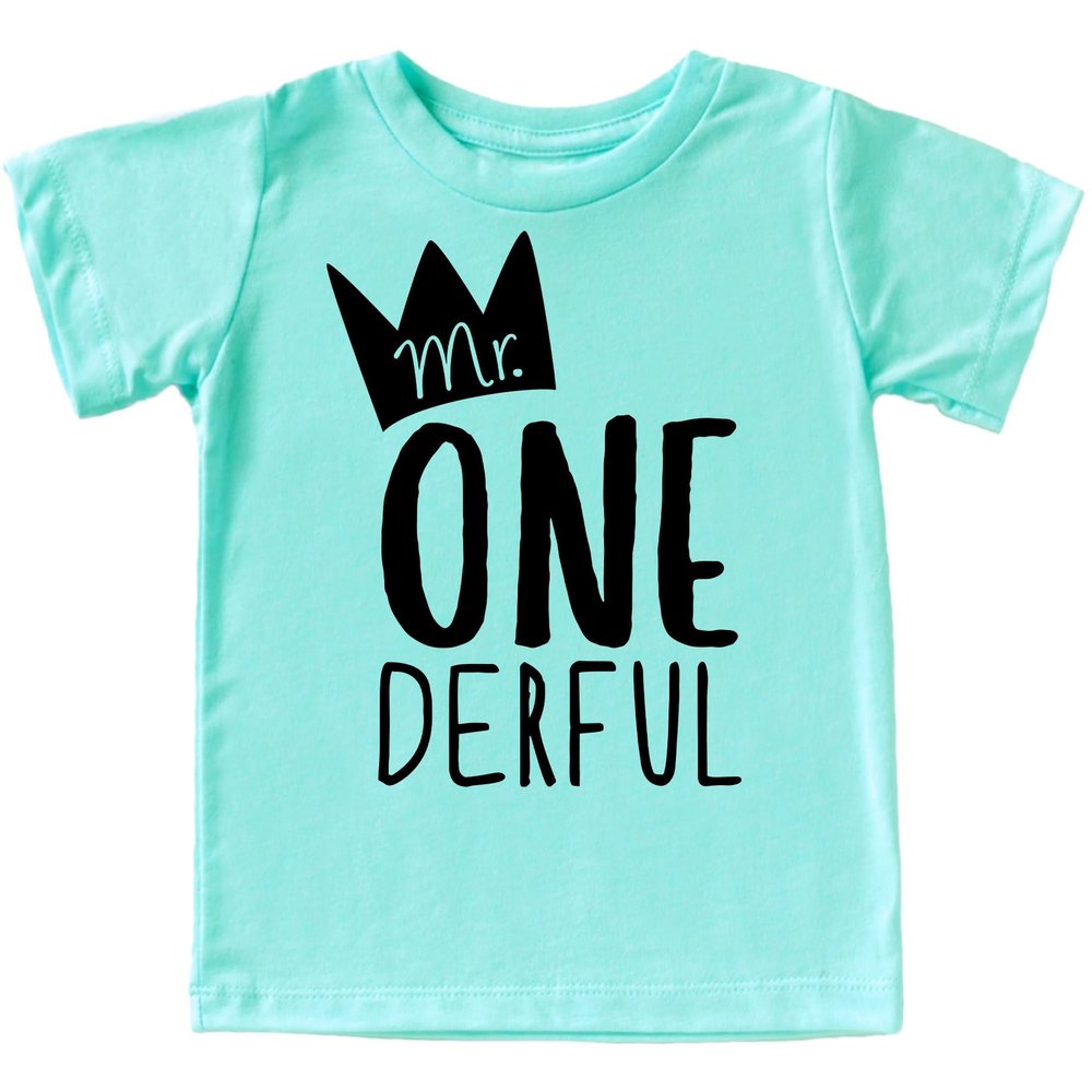 Mr One-Derful 1st Birthday Shirt for Baby Boys - Chill Short Sleeve