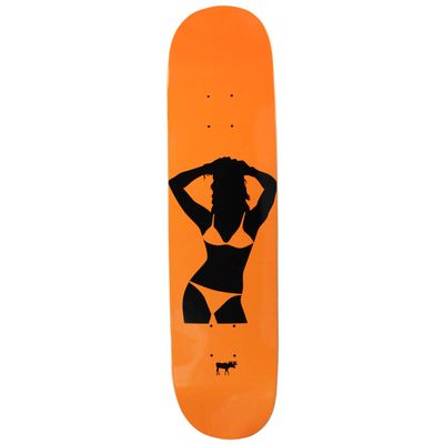 Moose Skateboard Deck Canadian Maple Girl Silhouette Orange 7.75"