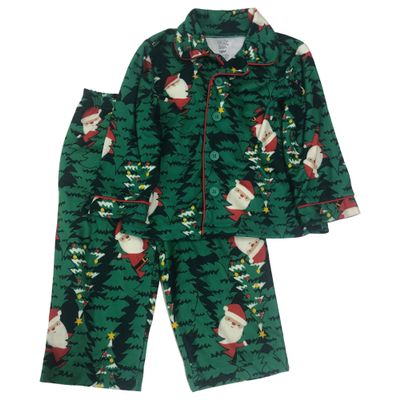Carter's Infant & Toddler Boys Green Santa Christmas Tree Holiday Pajamas 18m