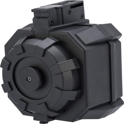 Evike Airsoft - Angel Custom 2000 Round Blok Firestorm AEG Airsoft Drum Flashmag (Color: Black/AK)
