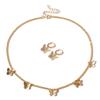 Bonayabo Butterfly Choker Necklace Fairy Insect Necklace Drop Dangle Earrings Jewelry Set Gift for Women Gold view 1
