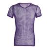 Aislor Men's Fishnet See Through Casual Short Sleeve T-Shirt Muscle Top Sport Tank Top Clubwear Purple Medium view 1