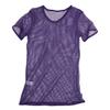 Aislor Men's Fishnet See Through Casual Short Sleeve T-Shirt Muscle Top Sport Tank Top Clubwear Purple Medium view 3