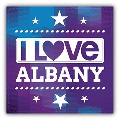 Zirni I Love Albany City United States Slogan Sticker Decal Design