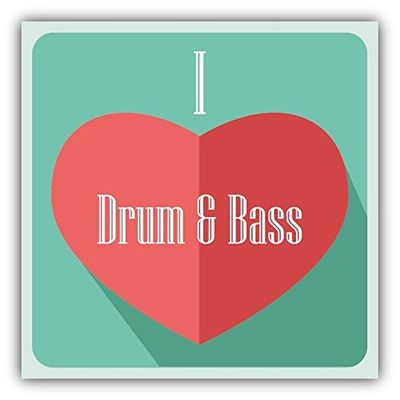 Zirni I Love Drum & Bass Heart Music Sticker Decal Design