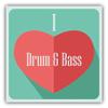 Zirni I Love Drum & Bass Heart Music Sticker Decal Design