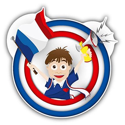 Zirni France Flag Soccer Fan Cartoon Sticker Decal Design