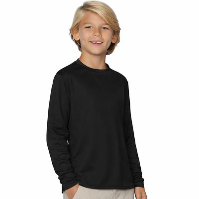INGEAR Boys UPF 50+ Rash Guard Swim Shirt  Quick-Dry Lightweight Sun Protection for Swimming, Surfing & Beach, XSXL(Black, X-Large)