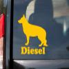 Minglewood Trading Grey - German Shepherd with Personalized Name Vinyl Decal V2 - Dog Puppy GSD - Die Cut Sticker - 6w x 6h inches view 3