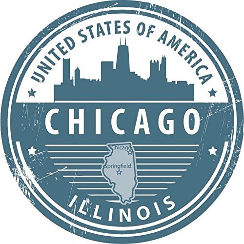Zirni Chicago City Illinois USA United States Travel Grunge Stamp Sticker Decal Design