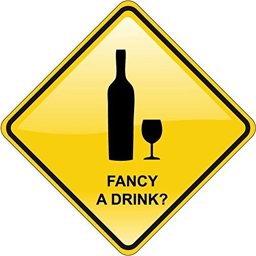 Zirni Fancy a Drink Wine Sign Sticker Decal Design