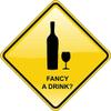 Zirni Fancy a Drink Wine Sign Sticker Decal Design