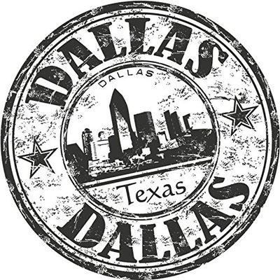 Zirni Dallas City Texas USA United States Travel Grunge Stamp Sticker Decal Design