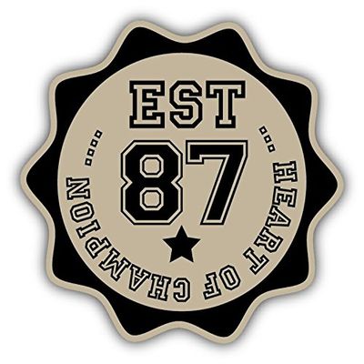 Zirni Heart of Champion 87 Sport Badge Sticker Decal Design