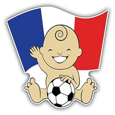 Zirni France Flag Baby Soccer Fan Sticker Decal Design