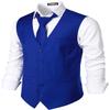 ZEROYAA Men's Hipster Urban Design 3 Pockets Business Formal Dress Vest for Suit Tuxedo ZLSV16 Royal Small view 2