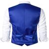 ZEROYAA Men's Hipster Urban Design 3 Pockets Business Formal Dress Vest for Suit Tuxedo ZLSV16 Royal Small view 3