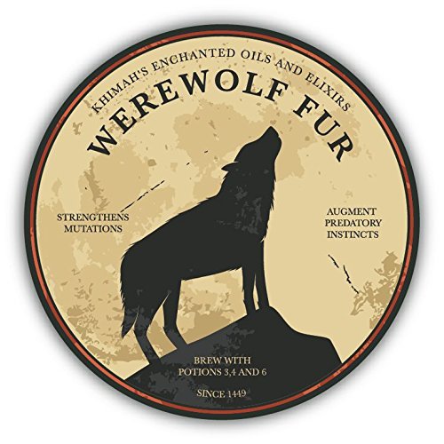Zirni Halloween Potion Werewolf Fur Vintage Sticker Decal Design
