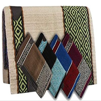 Showman 36" x 34" Cutter Style Saddle Pad w/Diamond Design (Blue/Red)