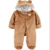 Simple Joys By Carter's Unisex Baby Fleece Footed Jumpsuit Pram Snowsuit, Brown Bear, 6-9 Months US view 1
