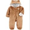 Simple Joys By Carter's Unisex Baby Fleece Footed Jumpsuit Pram Snowsuit, Brown Bear, 6-9 Months US view 2