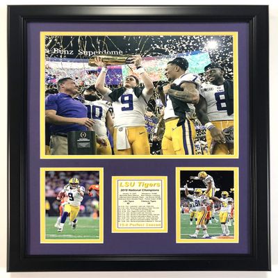 2019 LSU Tigers CFP National Champions Undefeated Season - Celebration - Framed 18"x22" Double Matted Photos