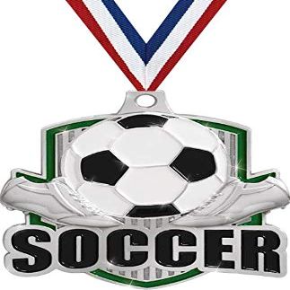 2" Bronze Shiny Captain Soccor Medals, Great Soccor Trophy Award Medal with Free Neck Ribbon, 100 Pack Prime