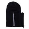 JFH Full Face Ski Mask with Reflective High Visibility Zipper (Solid Black) view 2