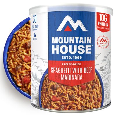 Mountain House Spaghetti with Beef Marinara #10 Can | Freeze Dried Survival & Emergency Food | 7 Servings