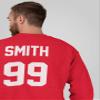 Add Your Own Name and Number Custom Jersey Sports Crewneck Sweatshirt (Large, Charcoal) view 4