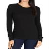 Pro Club Women's Long Sleeve Thermal Crew Neck Tee, Black, 3X-Large view 1
