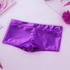 Alvivi Kids Girls Two-Piece Sequins Sports Dance Outfit Crop Top with Shorts Gymnastics Dancing Swimming Tankini Costume Purple Mock Neck 10-12 view 4