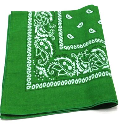 6 Pack Bandana 100% Cotton Paisley And Solid Bandanas by M.H.I. (Kelly Green)