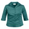 NE PEOPLE Girl's Simple Casual 3/4 Sleeve Roll Up Button Down Blouse Shirts Teal view 1