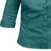 NE PEOPLE Girl's Simple Casual 3/4 Sleeve Roll Up Button Down Blouse Shirts Teal view 4