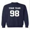 Add Your Own Name and Number Custom Jersey Sports Crewneck Sweatshirt (Small, Navy Blue) view 1
