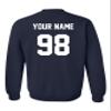 Add Your Own Name and Number Custom Jersey Sports Crewneck Sweatshirt (Small, Navy Blue) view 2