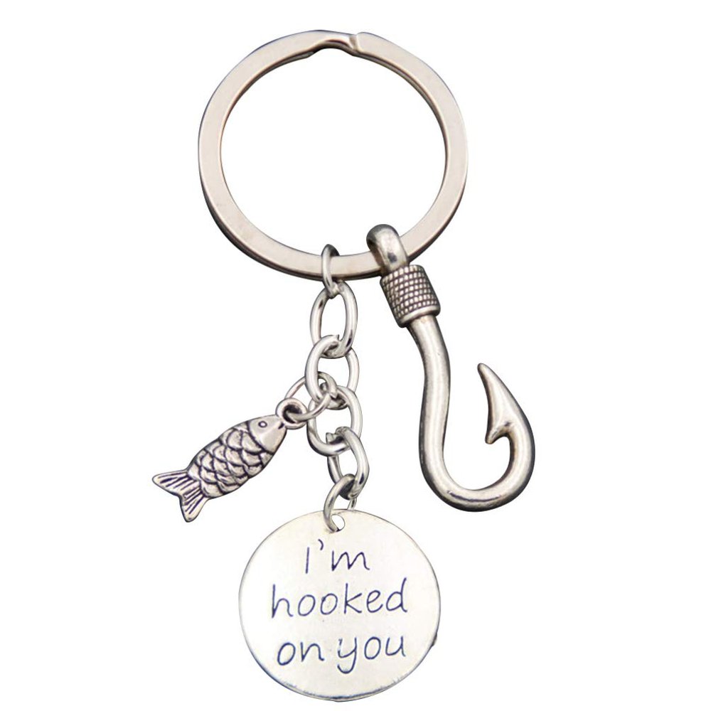 Amosfun Llaveros Para Hombres Fish Hook Keychain Im Keychain Fathers Day Jewelry Keyring Ornament Men
