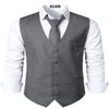 ZEROYAA Men's Hipster Urban Design 3 Pockets Business Formal Dress Vest for Suit Tuxedo ZLSV16 Dark Gray XXX-Large view 1
