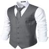 ZEROYAA Men's Hipster Urban Design 3 Pockets Business Formal Dress Vest for Suit Tuxedo ZLSV16 Dark Gray XXX-Large view 2